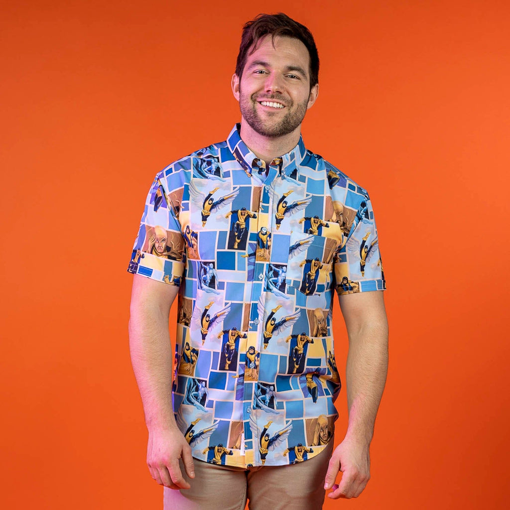 RSVLTS Uncanny KUNUFLEX Short Sleeve Shirt in Blue — detail 8