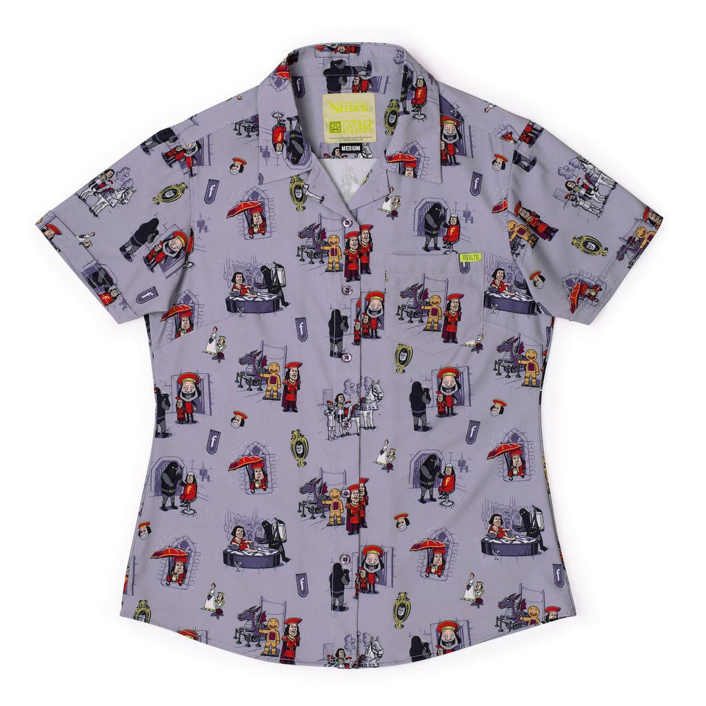 RSVLTS Short Lord Women's KUNUFLEX Short Sleeve Shirt in Gray — front view