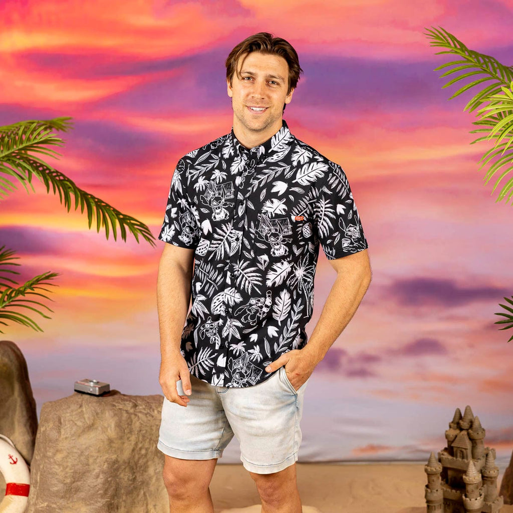 RSVLTS Hawaiian Hijinks KUNUFLEX Short Sleeve Shirt in Black — detail 2