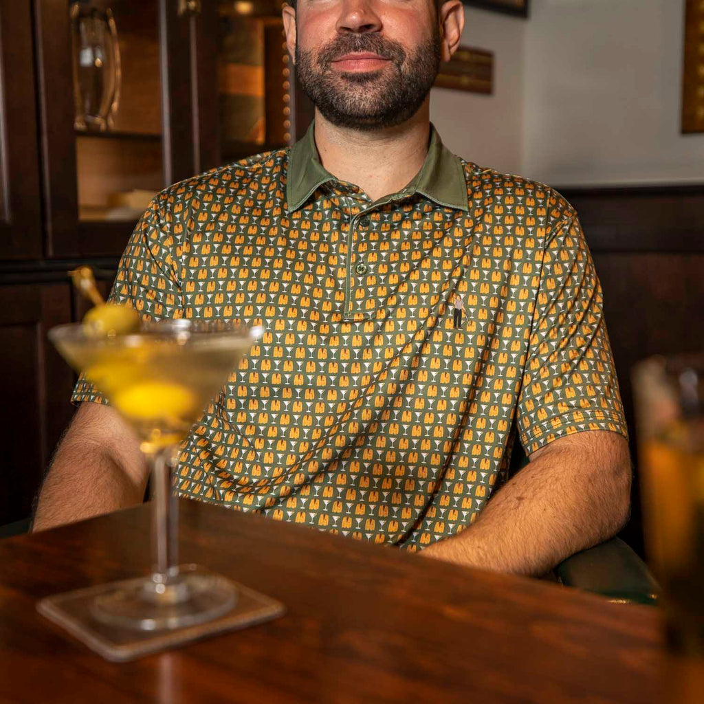 RSVLTS Shooter's Tour All-Day Polo in Brown — detail 4