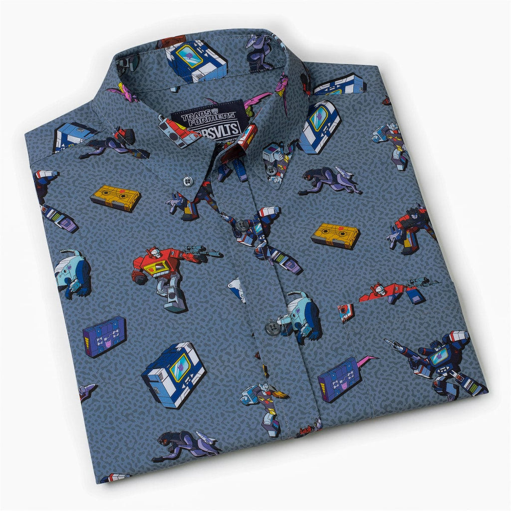 RSVLTS Boombox Beatdown KUNUFLEX Short Sleeve Shirt in Gray — detail 11