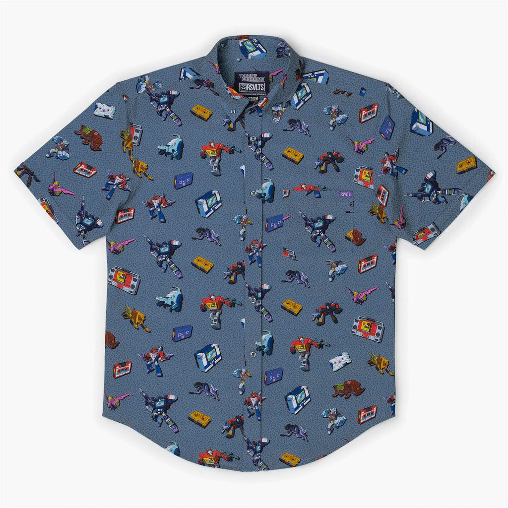 RSVLTS Boombox Beatdown KUNUFLEX Short Sleeve Shirt in Gray — detail 8