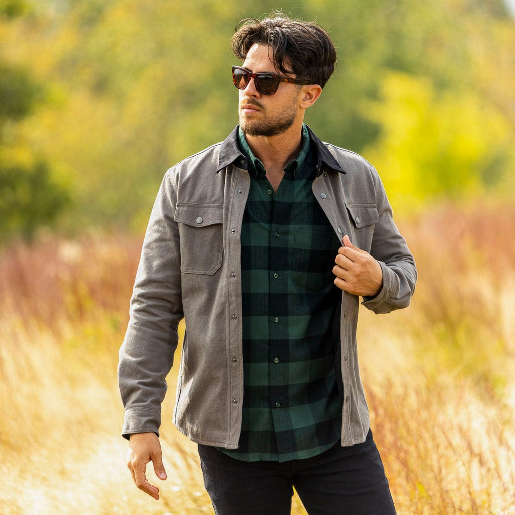 RSVLTS Pewter Heavy-Duty Shirt Jacket in Gray — detail 3