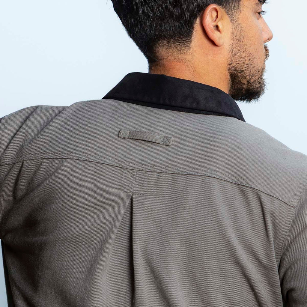 RSVLTS Pewter Heavy-Duty Shirt Jacket in Gray — detail 9