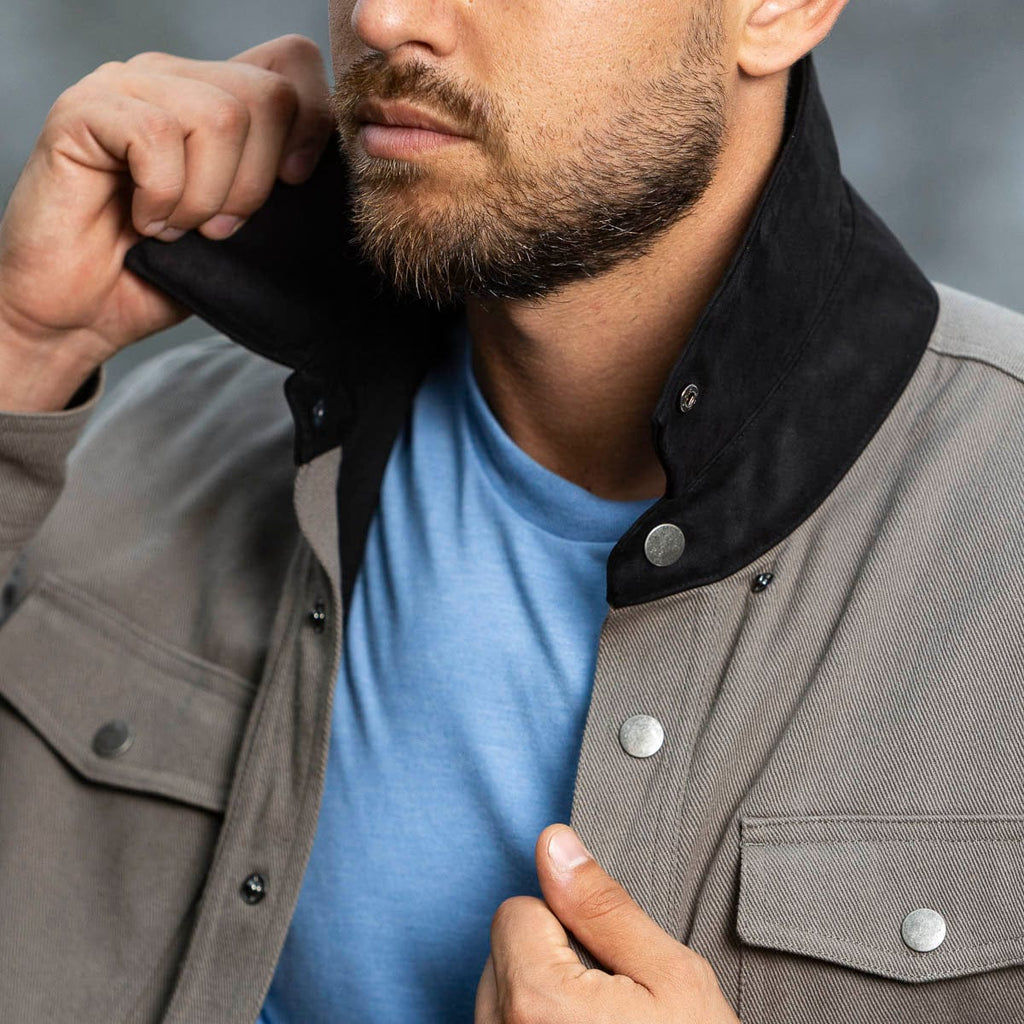 RSVLTS Pewter Heavy-Duty Shirt Jacket in Gray — detail 7