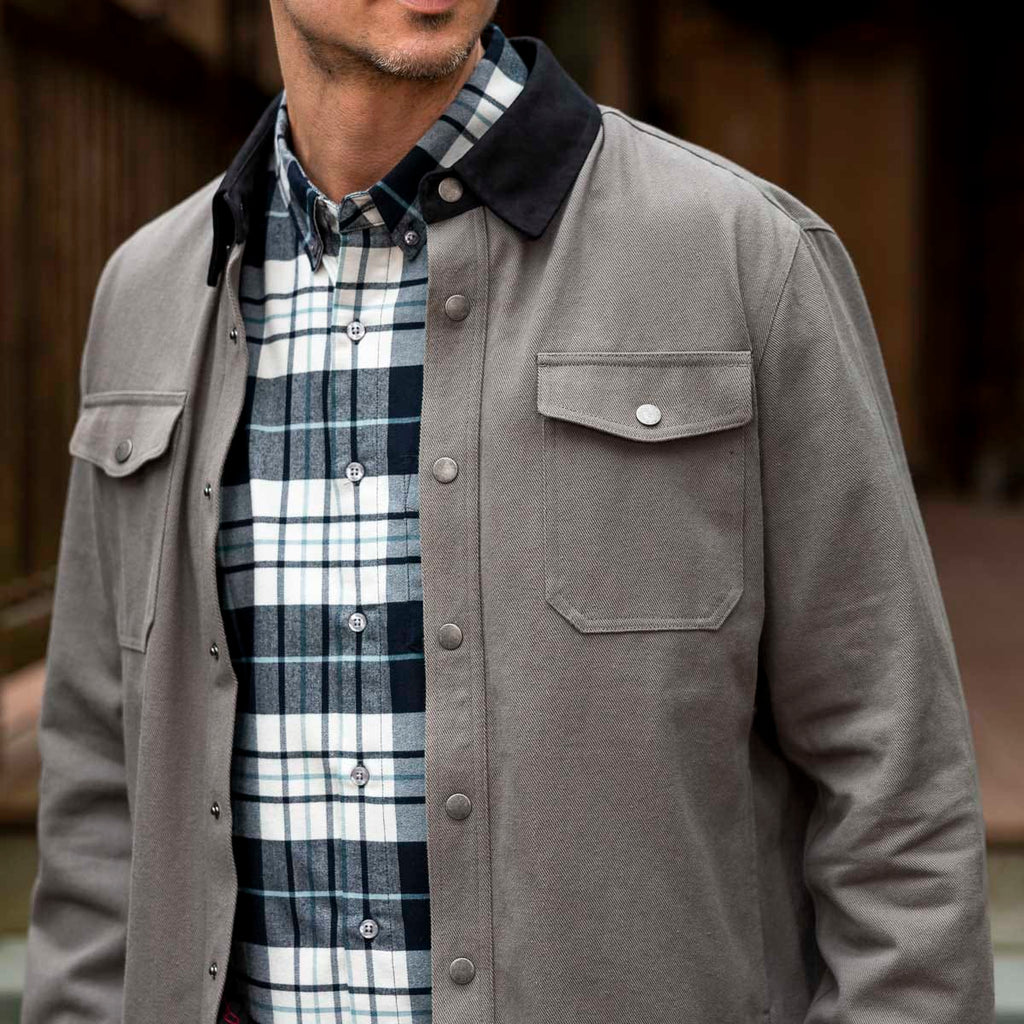 RSVLTS Pewter Heavy-Duty Shirt Jacket in Gray — detail 11