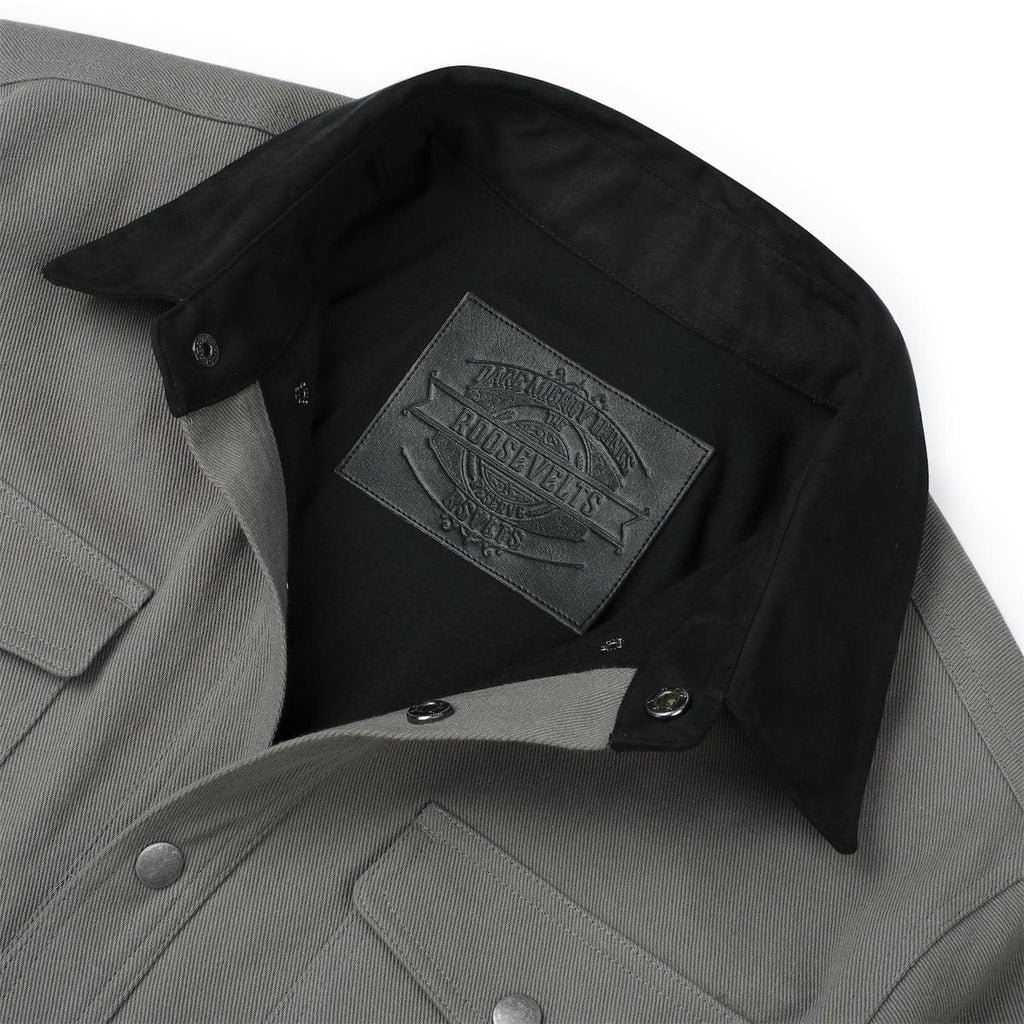 RSVLTS Pewter Heavy-Duty Shirt Jacket in Gray — detail 4