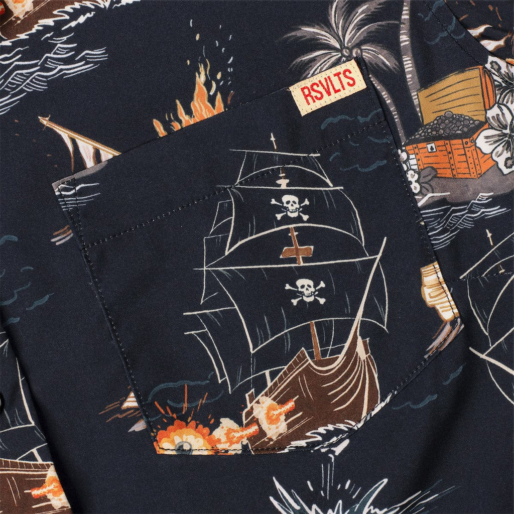 RSVLTS Days of Plunder Women's KUNUFLEX Short Sleeve Shirt in Black — detail 6