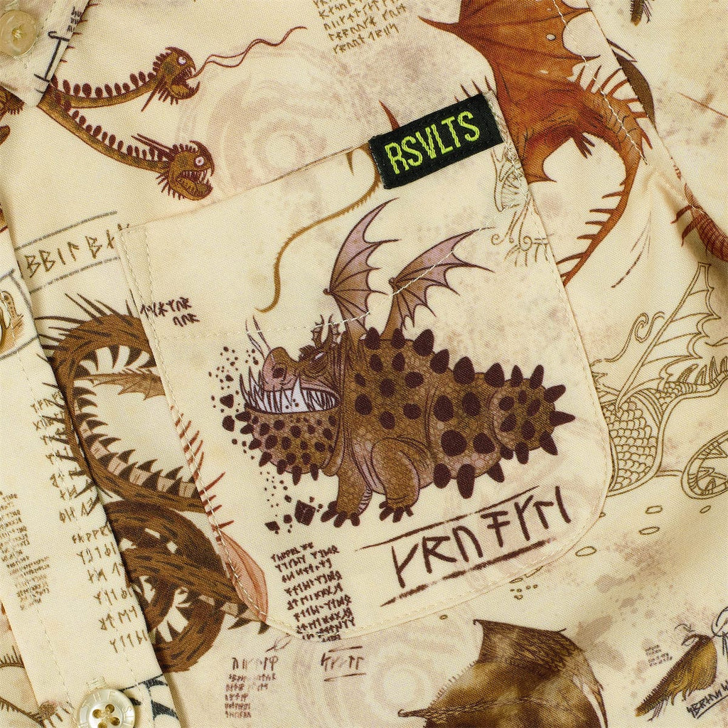 RSVLTS Book of Dragons Preschool KUNUFLEX Short Sleeve Shirt in Brown — detail 4