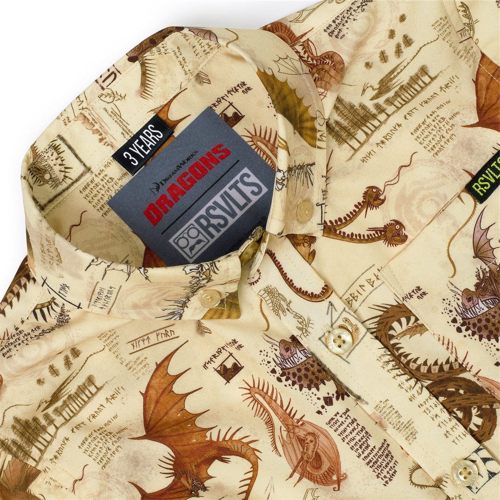 RSVLTS Book of Dragons Preschool KUNUFLEX Short Sleeve Shirt in Brown — detail 5