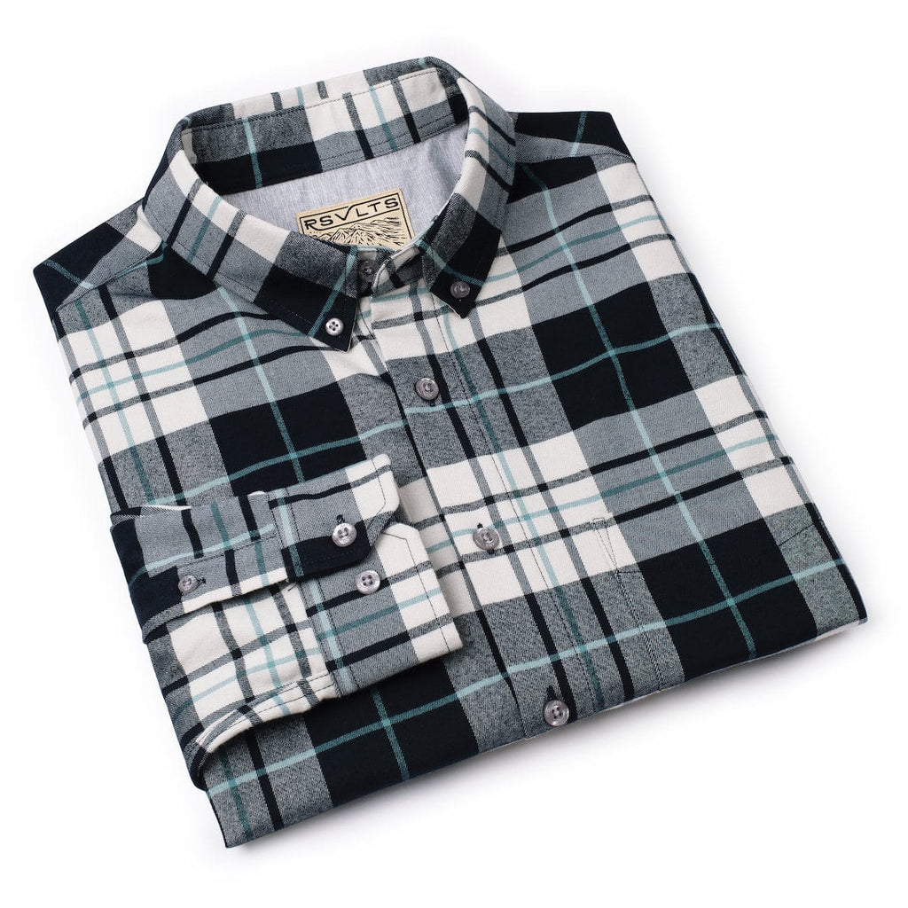 RSVLTS Flanilla Ice BorlandFlex Long Sleeve Flannel in Blue — detail 8