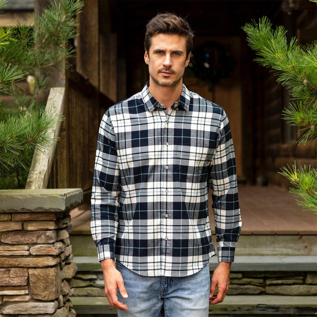 RSVLTS Flanilla Ice BorlandFlex Long Sleeve Flannel in Blue — detail 3