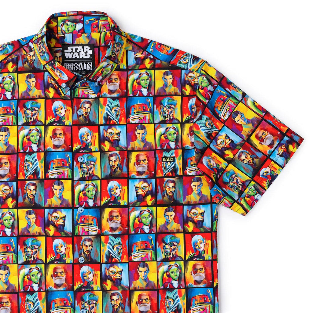 RSVLTS Artistic Rebellion KUNUFLEX Short Sleeve Shirt in Multicolor — front view
