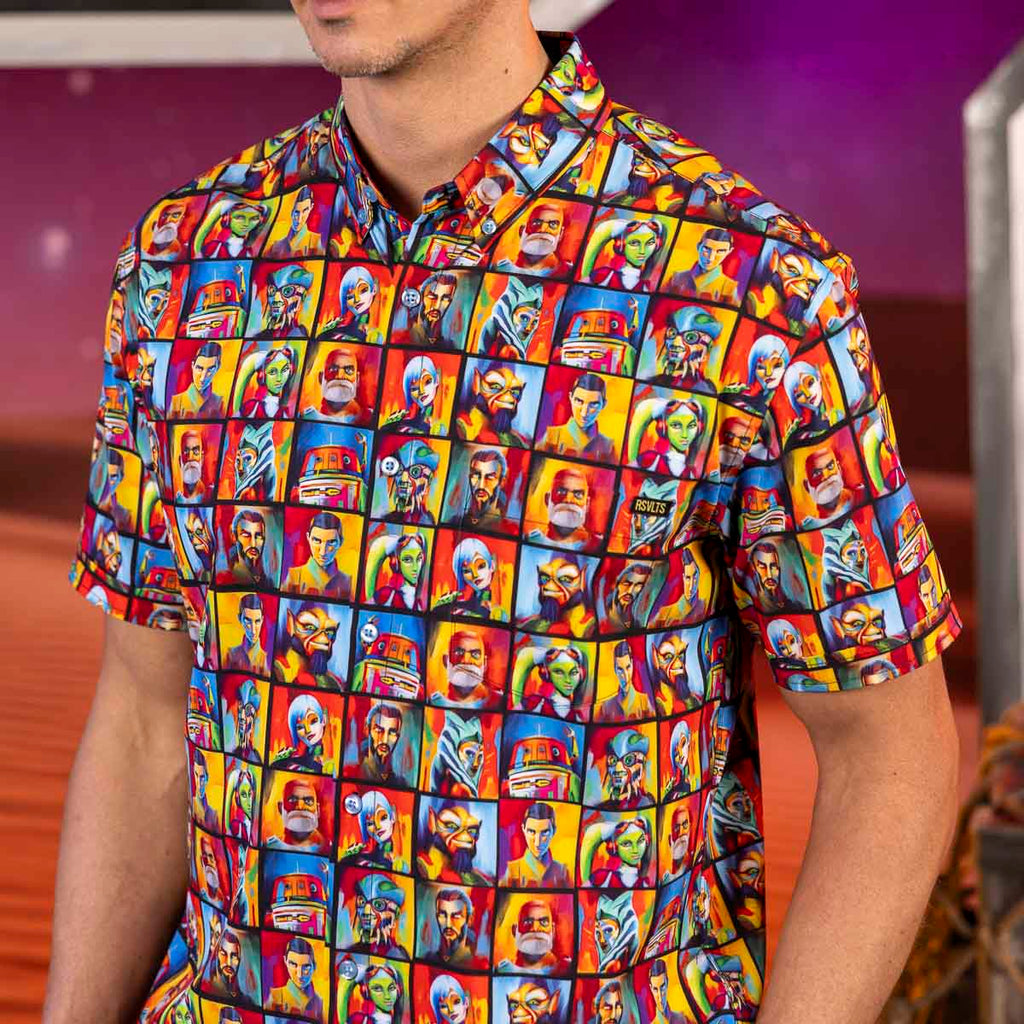 RSVLTS Artistic Rebellion KUNUFLEX Short Sleeve Shirt in Multicolor — detail 6