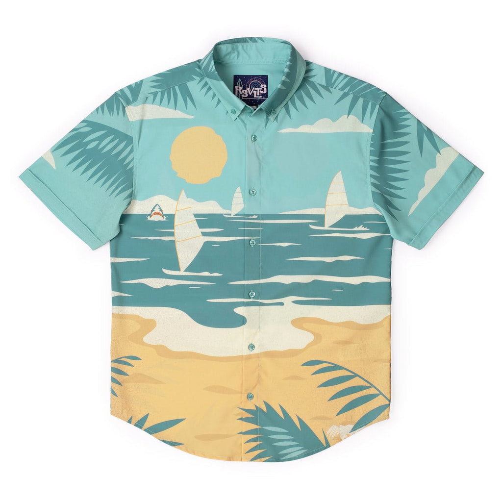 RSVLTS Calm Seas? KUNUFLEX Short Sleeve Shirt in Blue — front view