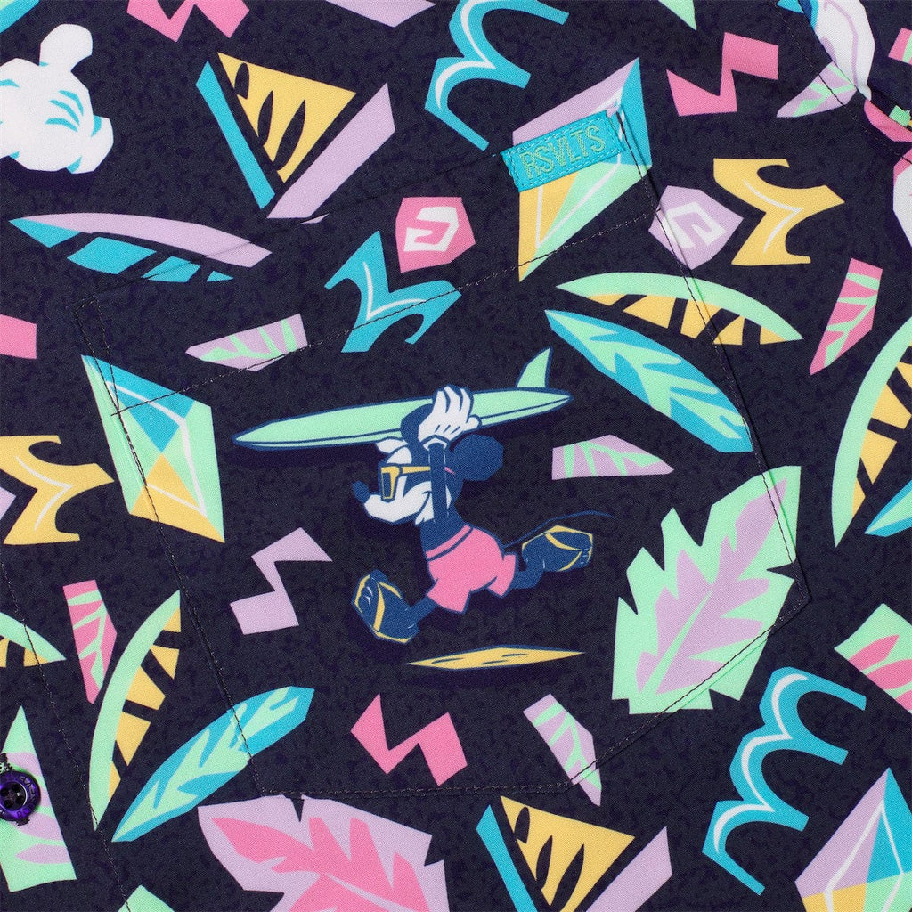 RSVLTS Surfin' Mickey KUNUFLEX Short Sleeve Shirt in Black — detail 6