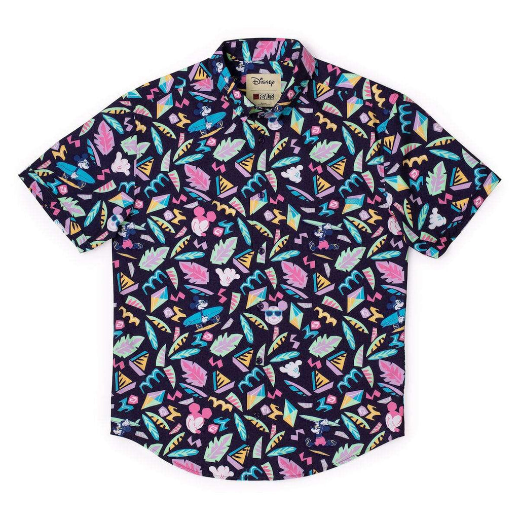 RSVLTS Surfin' Mickey KUNUFLEX Short Sleeve Shirt in Black — detail 4