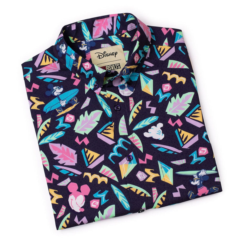 RSVLTS Surfin' Mickey KUNUFLEX Short Sleeve Shirt in Black — detail 9