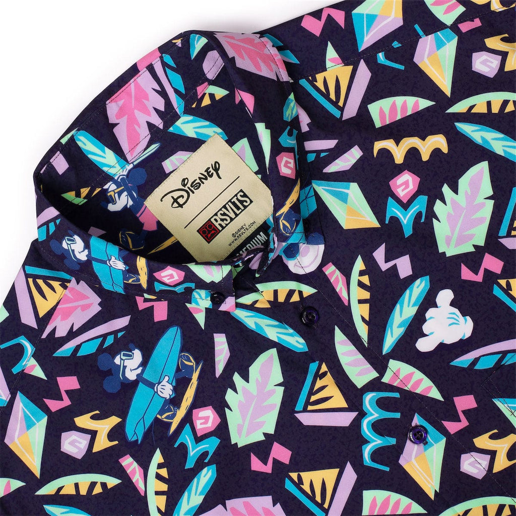 RSVLTS Surfin' Mickey KUNUFLEX Short Sleeve Shirt in Black — detail 8