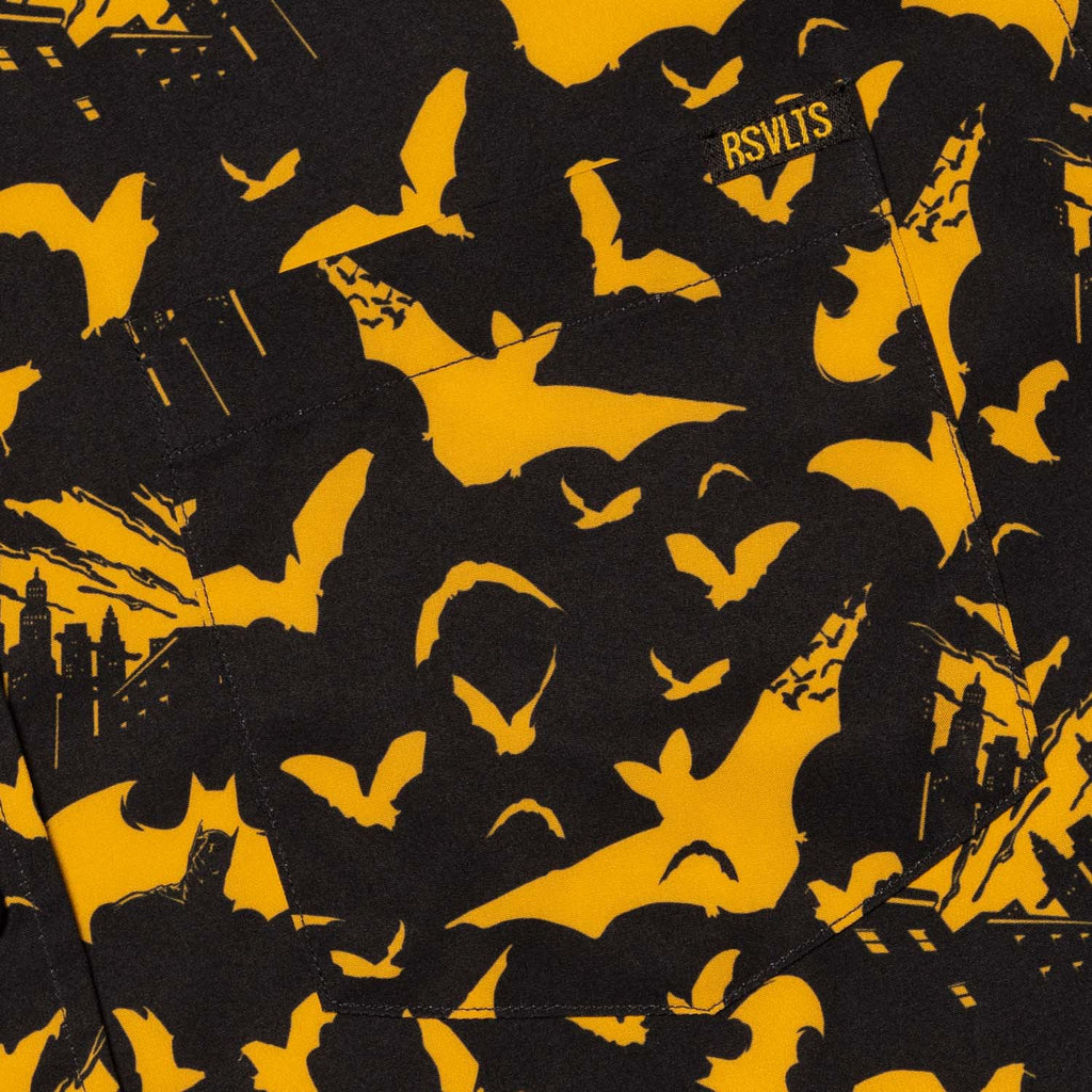 RSVLTS The Caped Crusader KUNUFLEX Short Sleeve Shirt in Black — detail 7
