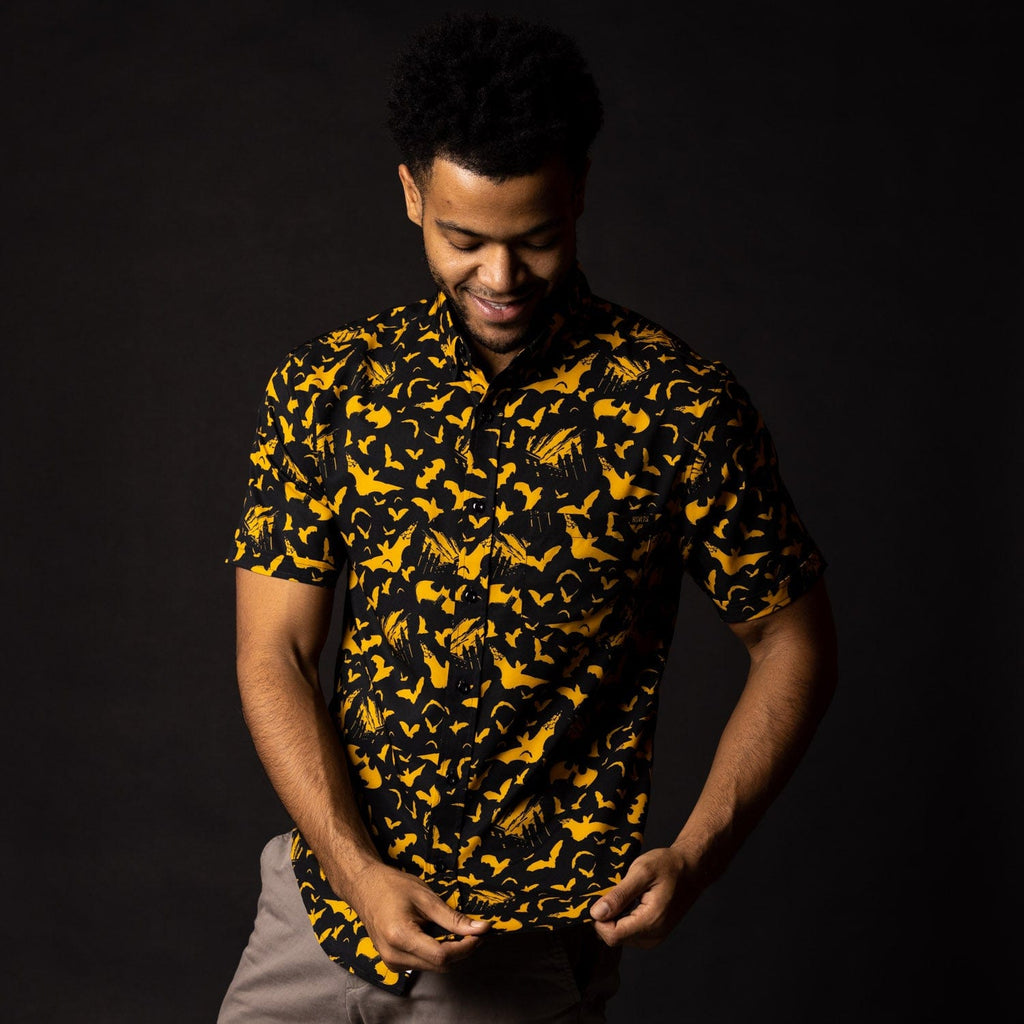 RSVLTS The Caped Crusader KUNUFLEX Short Sleeve Shirt in Black — detail 6