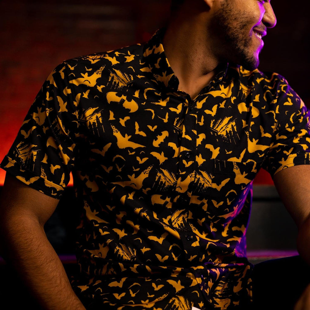 RSVLTS The Caped Crusader KUNUFLEX Short Sleeve Shirt in Black — detail 8