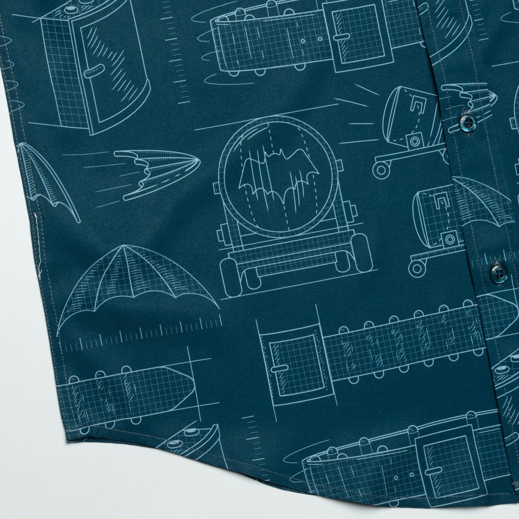 RSVLTS Batprints KUNUFLEX Short Sleeve Shirt in Blue — detail 9