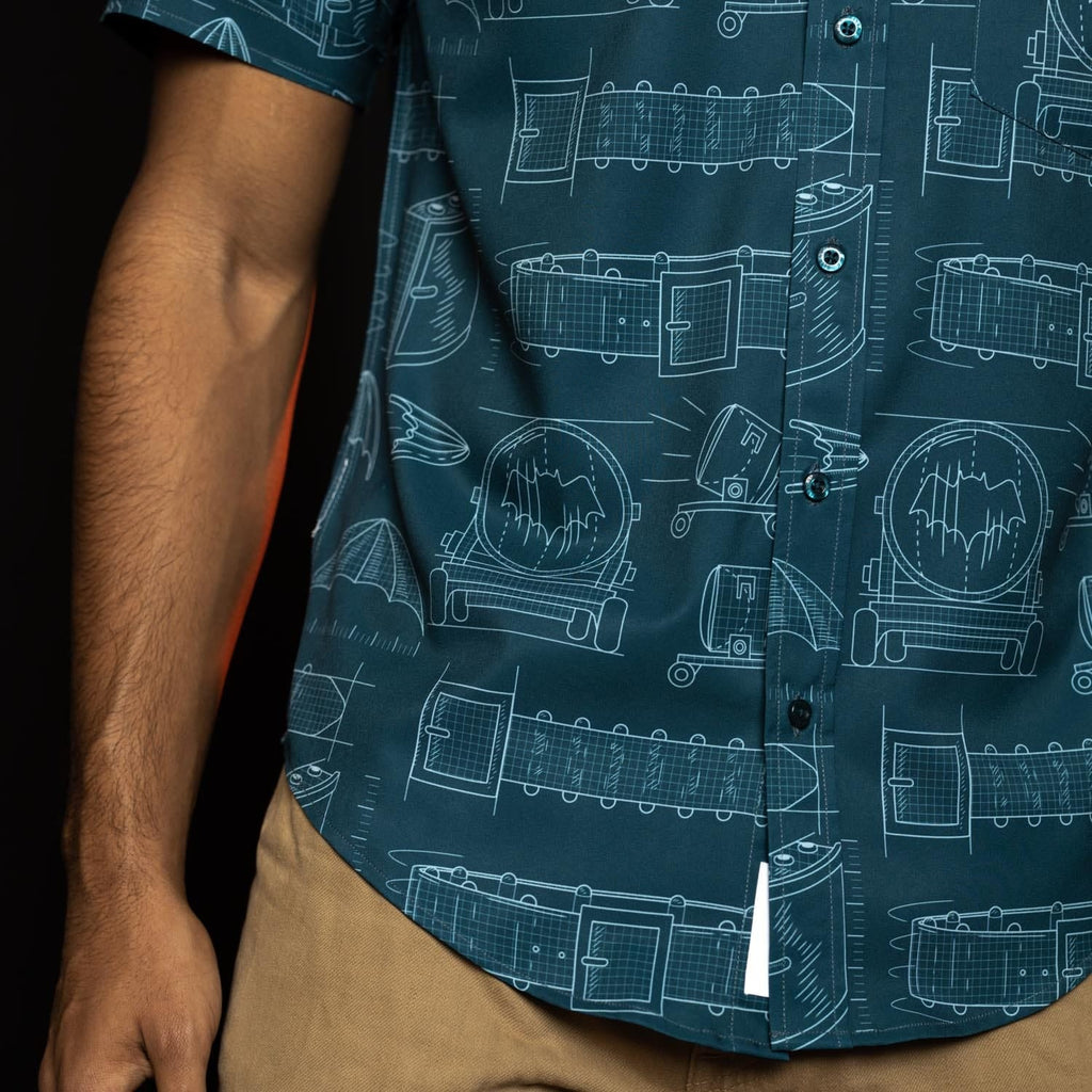 RSVLTS Batprints KUNUFLEX Short Sleeve Shirt in Blue — detail 7
