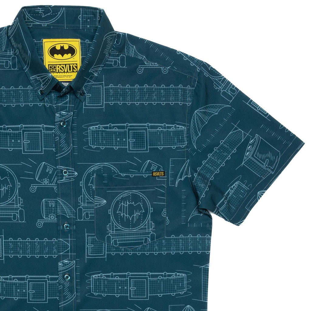 RSVLTS Batprints KUNUFLEX Short Sleeve Shirt in Blue — detail 4