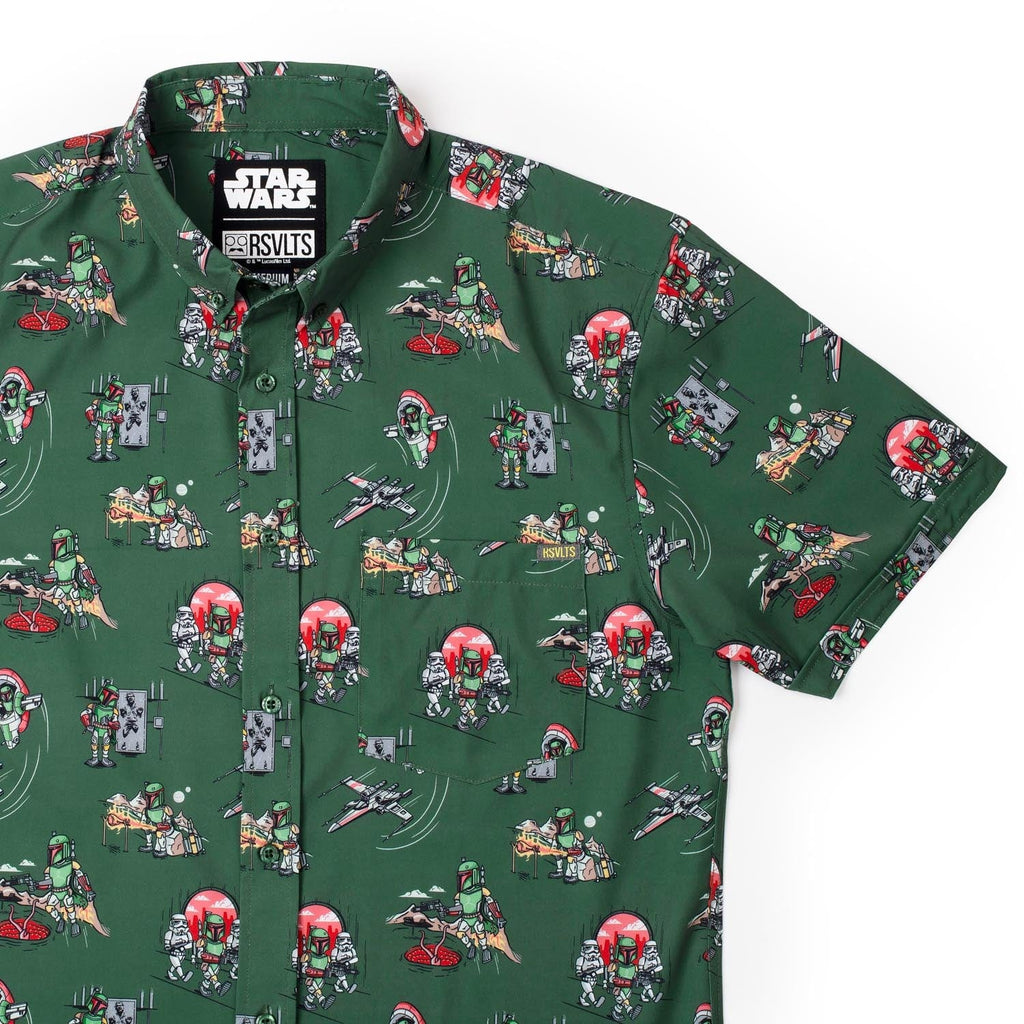 RSVLTS A Bounty a Day KUNUFLEX Short Sleeve Shirt in Green — front view