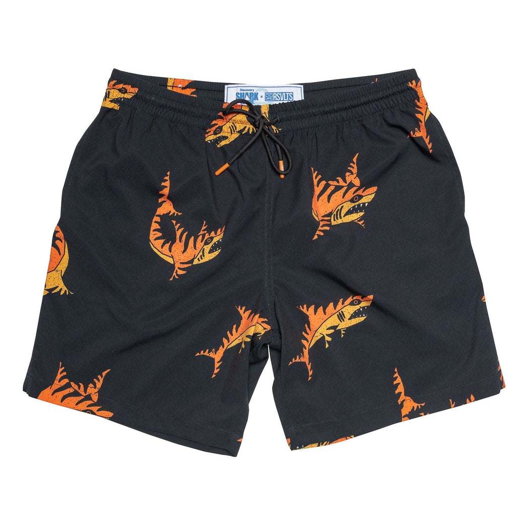 RSVLTS Sea Tiger Hybrid Shorts in Black — front view