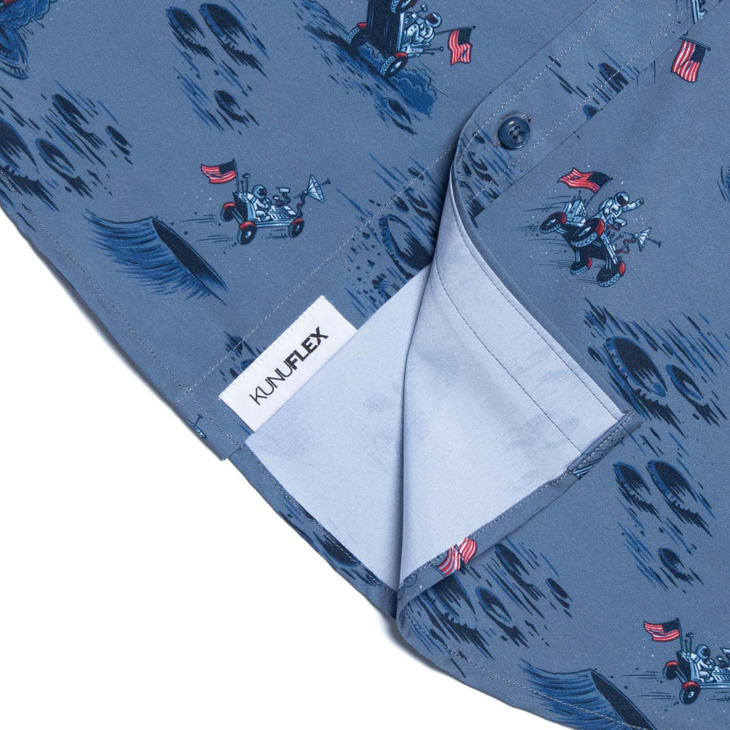RSVLTS Moon Buggy KUNUFLEX Short Sleeve Shirt in Blue — detail 9