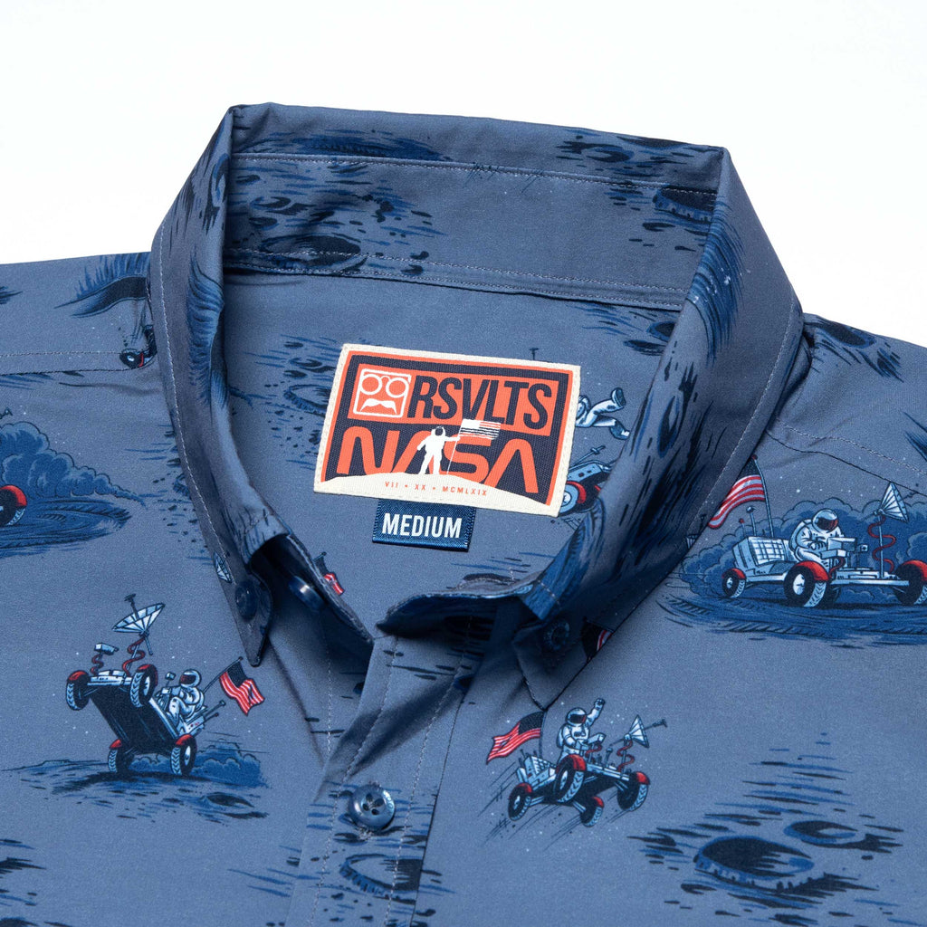 RSVLTS Moon Buggy KUNUFLEX Short Sleeve Shirt in Blue — detail 8