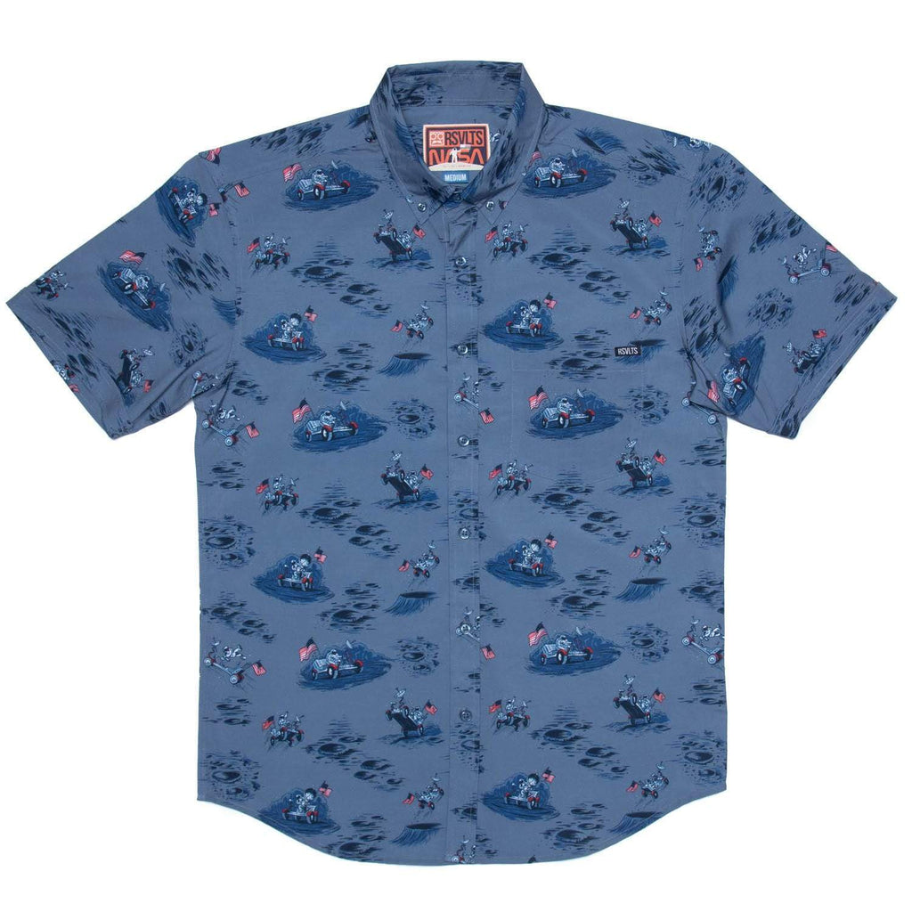 RSVLTS Moon Buggy KUNUFLEX Short Sleeve Shirt in Blue — detail 2