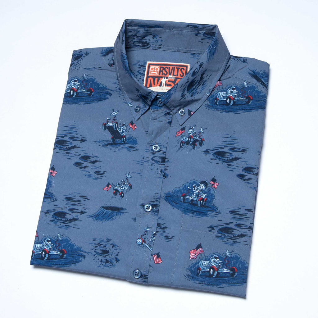 RSVLTS Moon Buggy KUNUFLEX Short Sleeve Shirt in Blue — detail 5