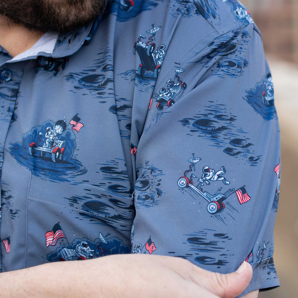 RSVLTS Moon Buggy KUNUFLEX Short Sleeve Shirt in Blue — detail 6