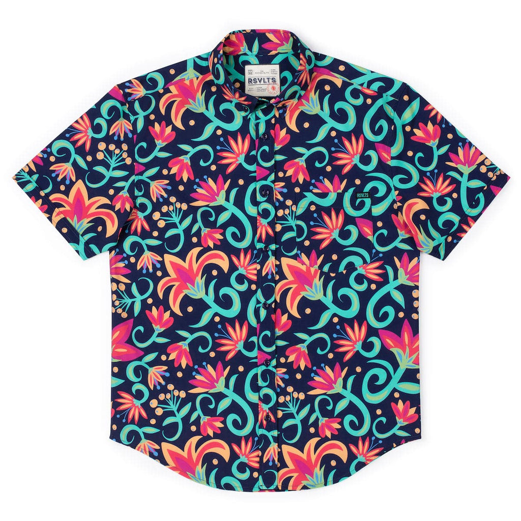 RSVLTS Rogue Foliage KUNUFLEX Short Sleeve Shirt in Multicolor — detail 5