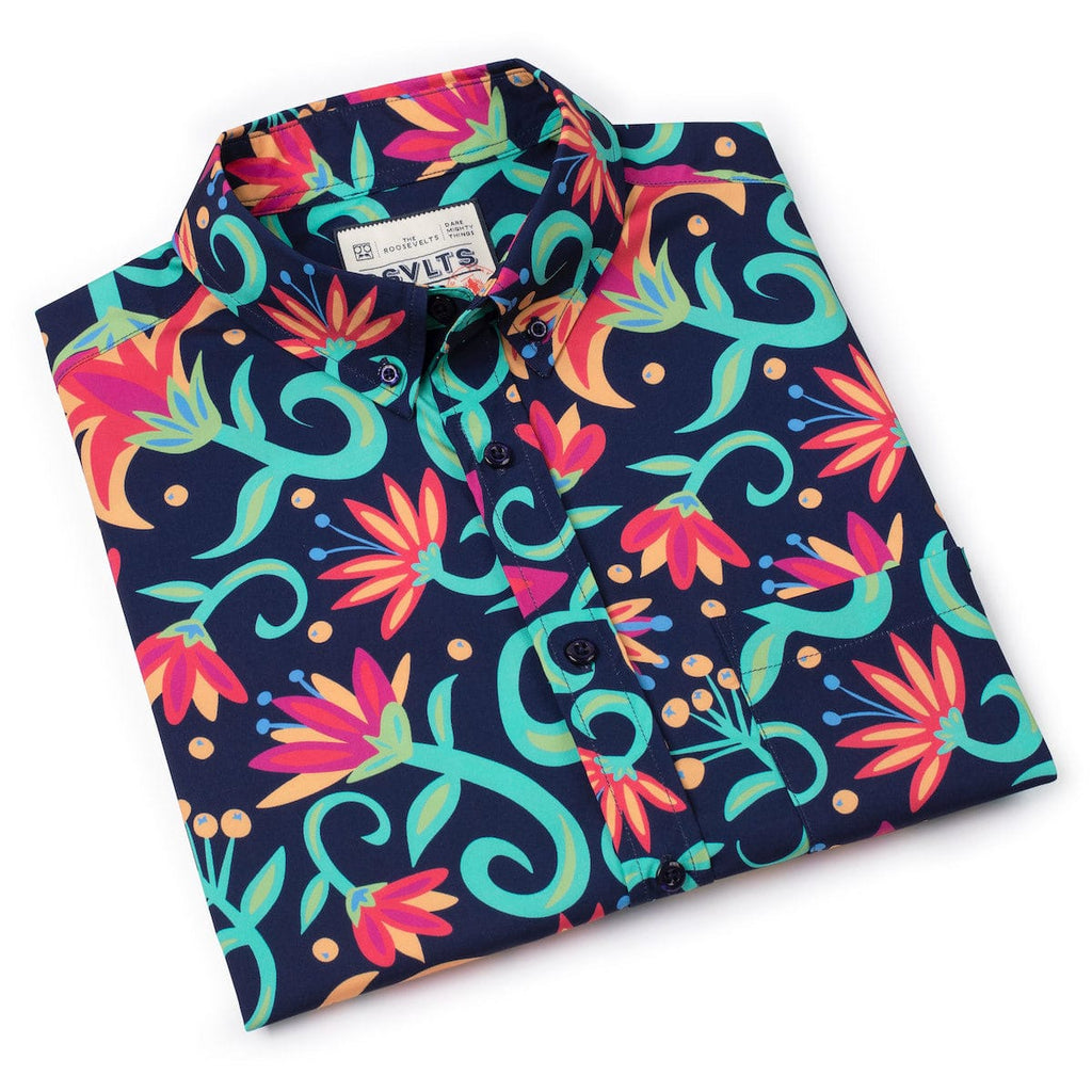 RSVLTS Rogue Foliage KUNUFLEX Short Sleeve Shirt in Multicolor — detail 8