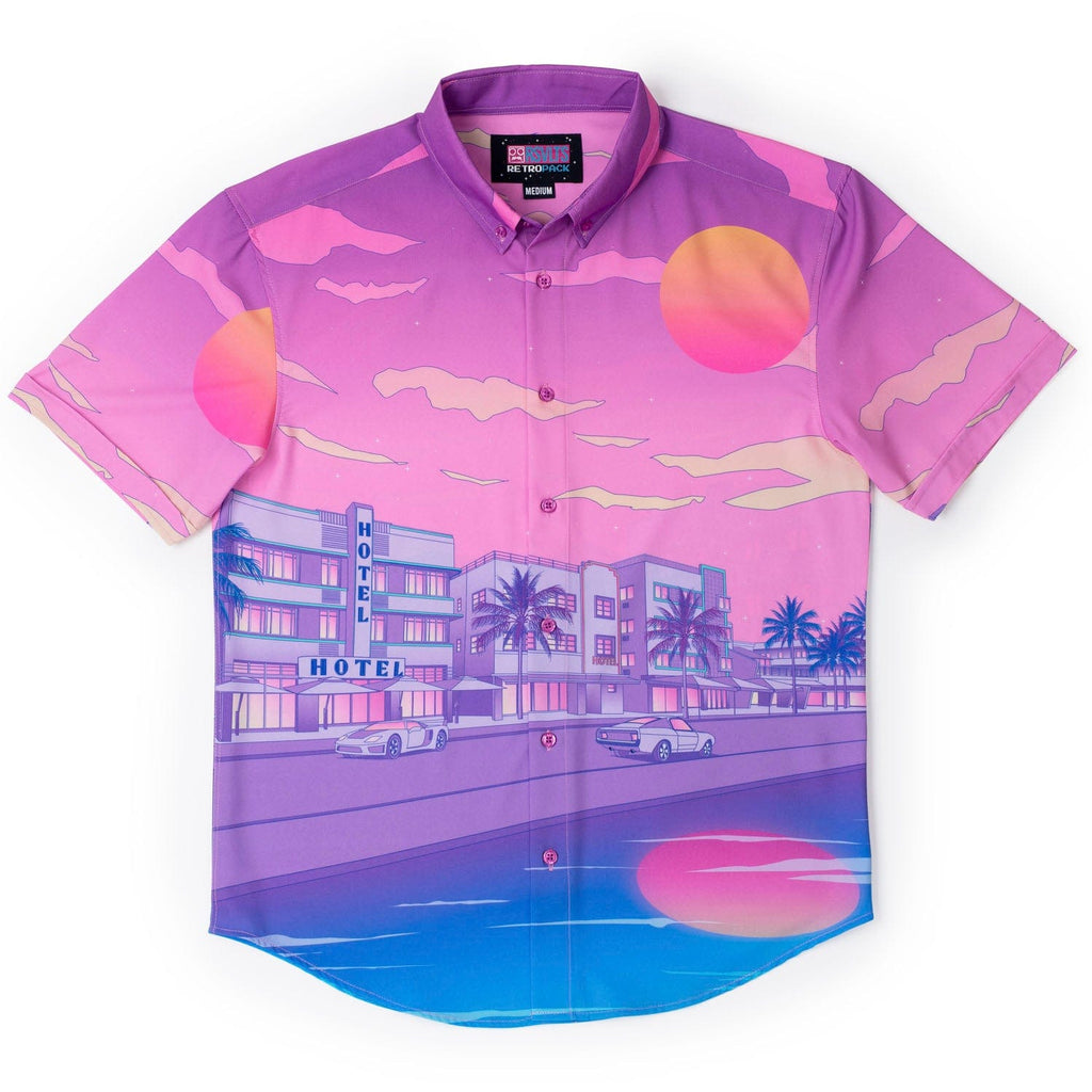 RSVLTS Vintage Vice KUNUFLEX Short Sleeve Shirt in Red — front view