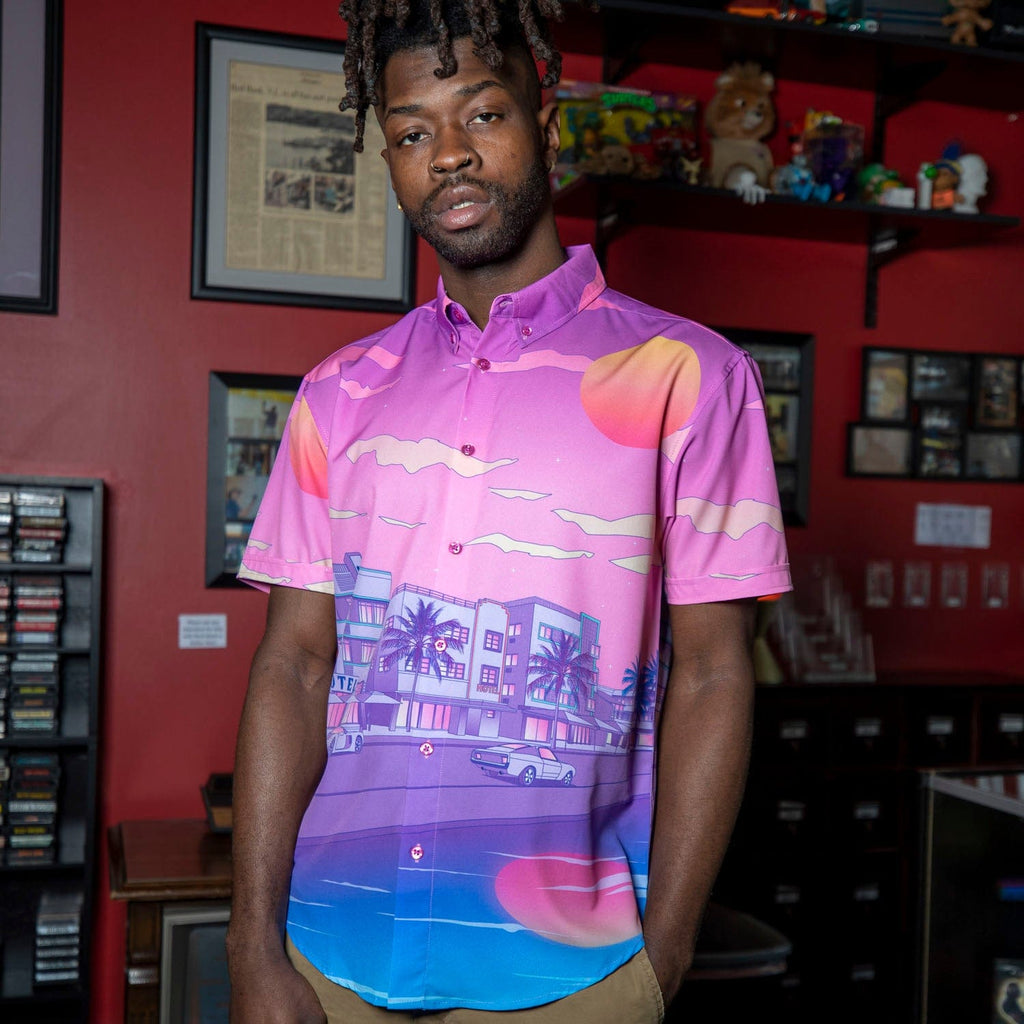 RSVLTS Vintage Vice KUNUFLEX Short Sleeve Shirt in Red — detail 2