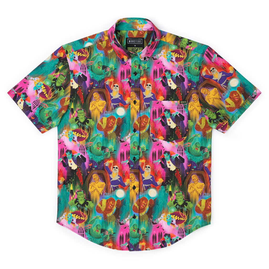 RSVLTS Technicolor Terror KUNUFLEX Short Sleeve Shirt in Multicolor — detail 7