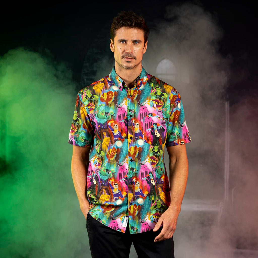 RSVLTS Technicolor Terror KUNUFLEX Short Sleeve Shirt in Multicolor — detail 4