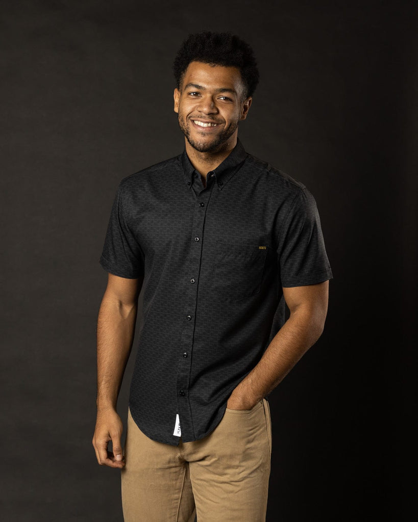 RSVLTS Little Wayne KUNUFLEX Short Sleeve Shirt in Black — detail 6