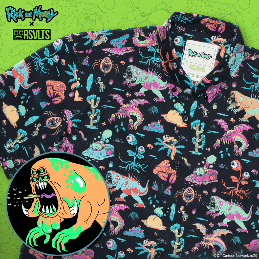 RSVLTS Monster Run KUNUFLEX Short Sleeve Shirt in Black — detail 4