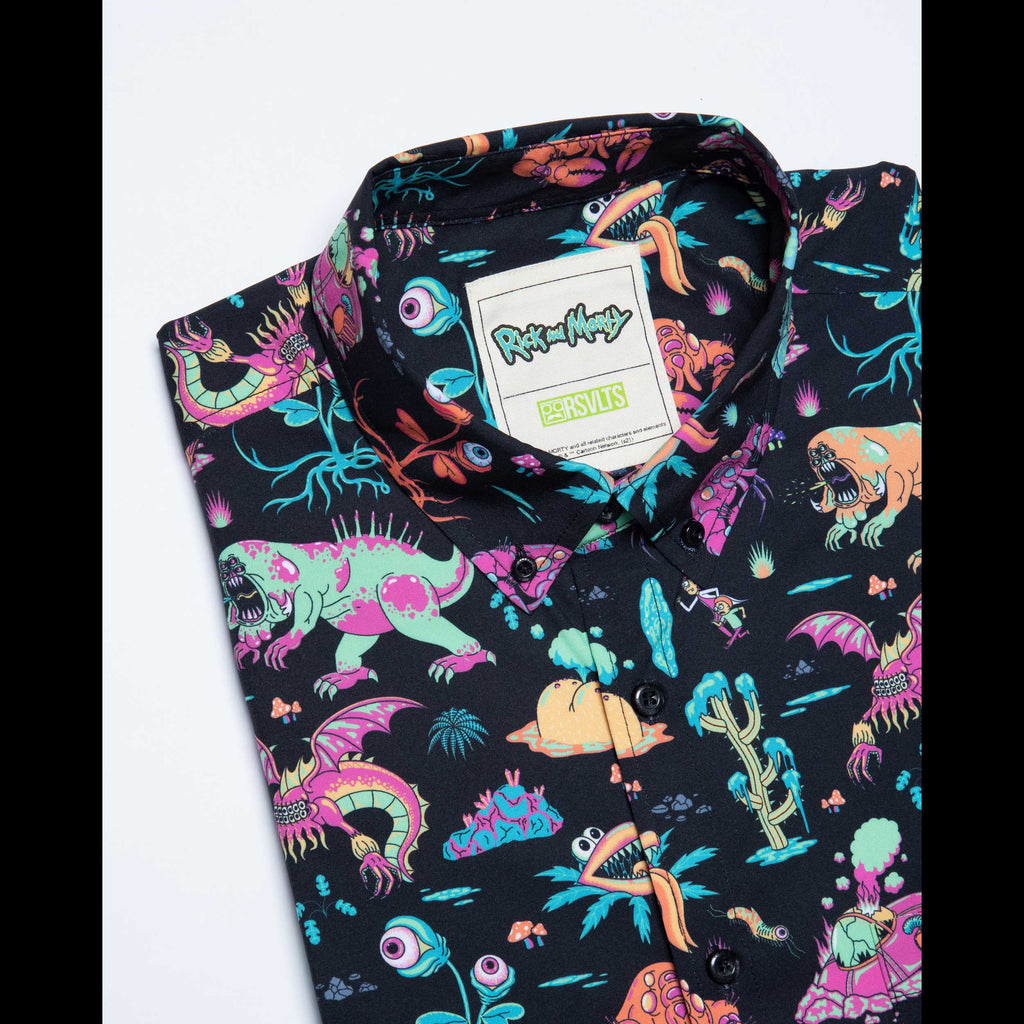 RSVLTS Monster Run KUNUFLEX Short Sleeve Shirt in Black — detail 8