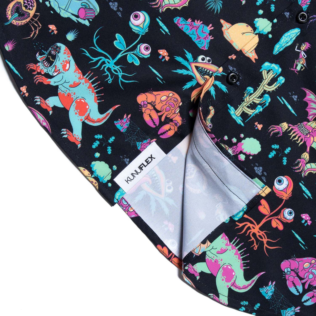 RSVLTS Monster Run KUNUFLEX Short Sleeve Shirt in Black — detail 6