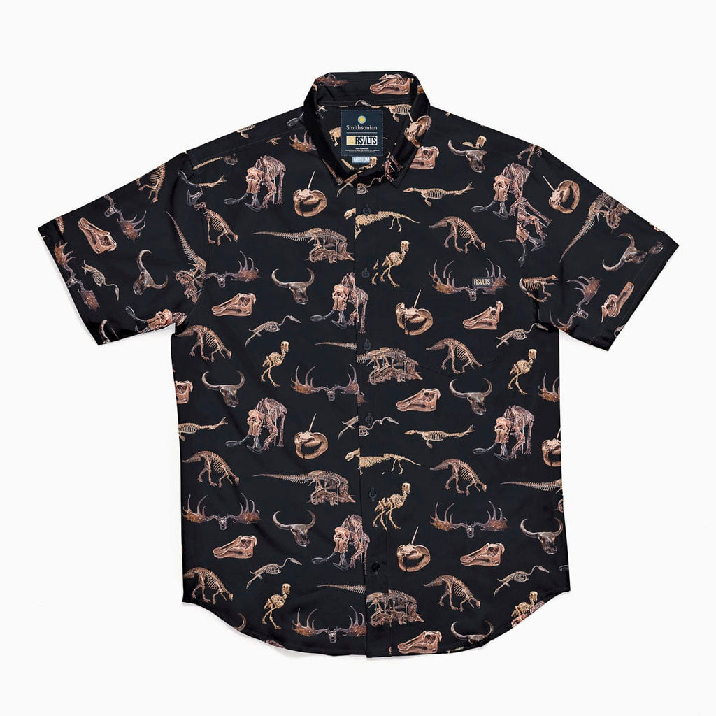 RSVLTS Excavating History KUNUFLEX Short Sleeve Shirt in Black — detail 6