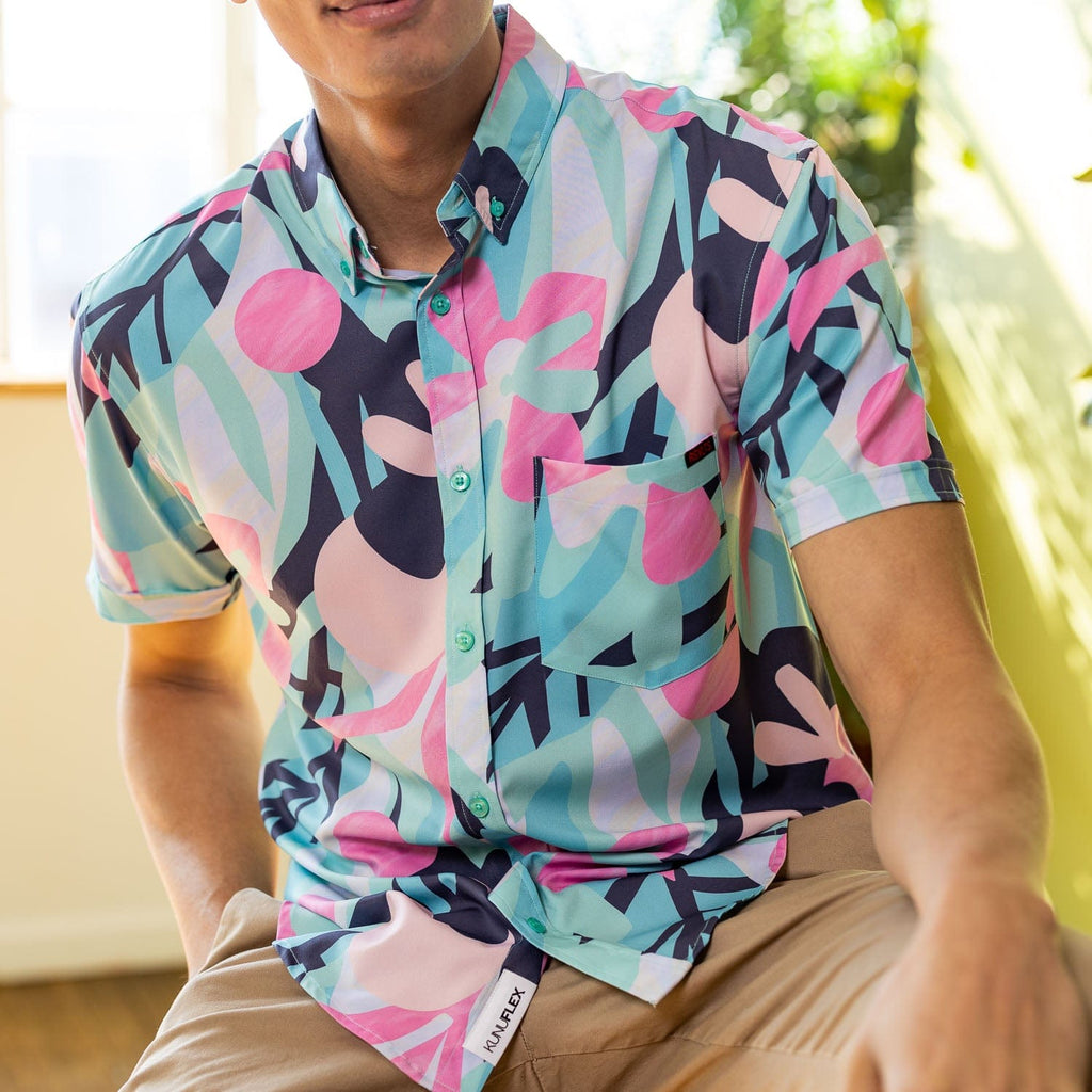 RSVLTS Bayshore KUNUFLEX Short Sleeve Shirt in Red — detail 4