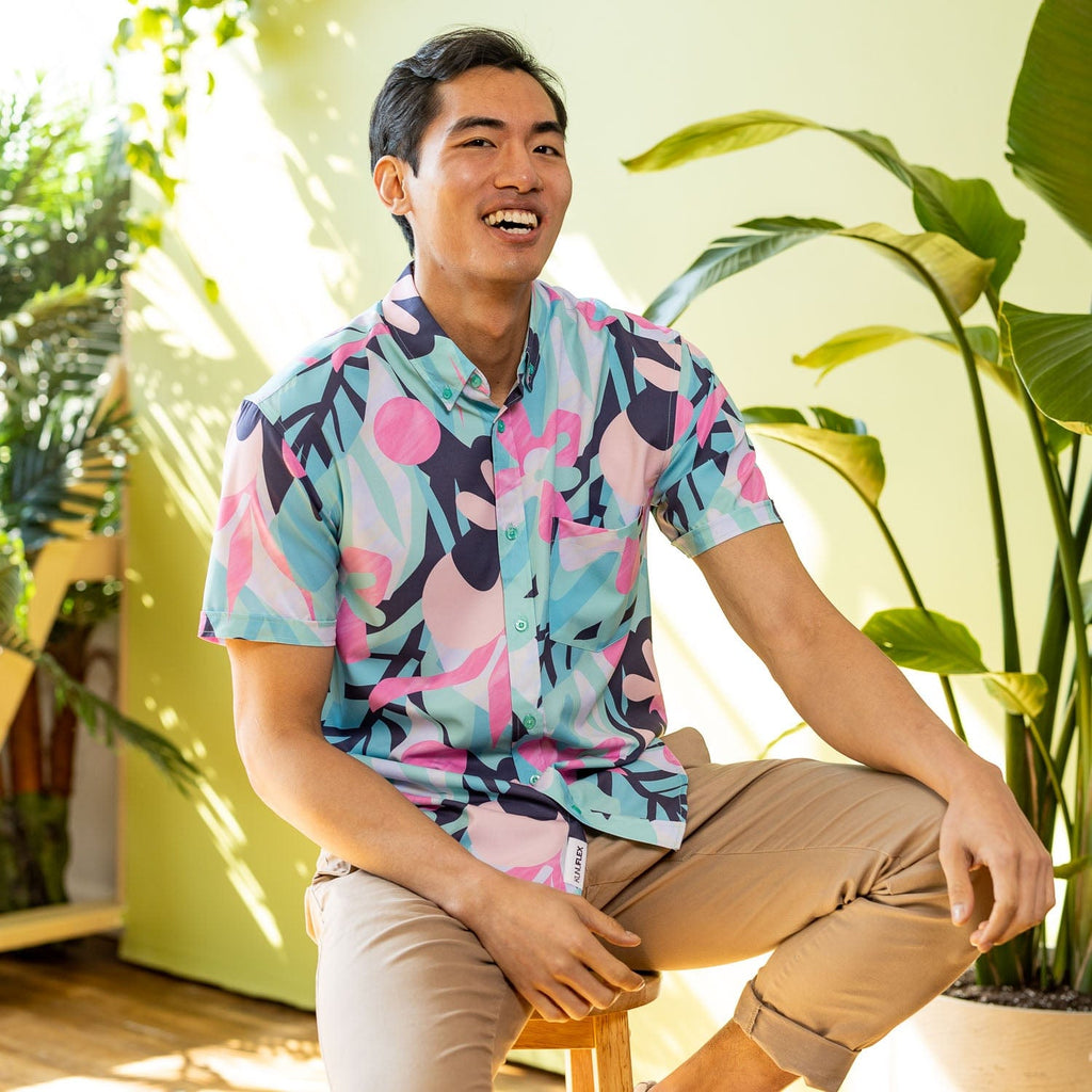 RSVLTS Bayshore KUNUFLEX Short Sleeve Shirt in Red — detail 6