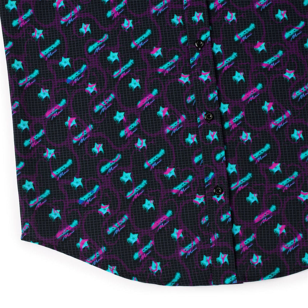RSVLTS Battle of Starcourt KUNUFLEX Short Sleeve Shirt in Black — detail 11